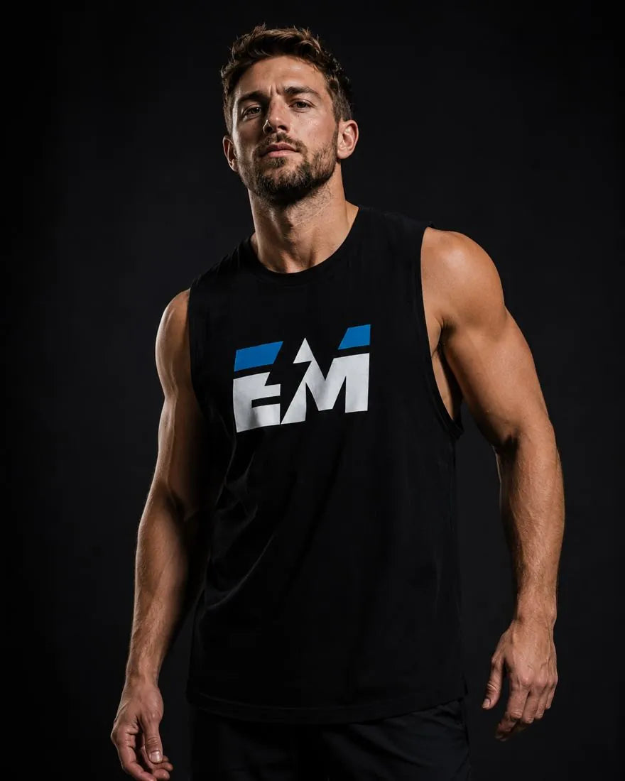 Elite Motiv men's training singlet, black